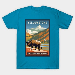 Yellowstone National Park Vintage Travel Poster T-Shirt